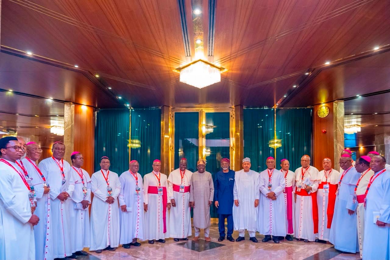 Tinubu Assures Catholic Bishops of Improved Security, Economic Recovery, Says Prosperity Is Within Reach